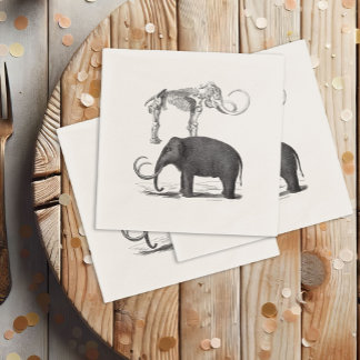 Servilleta De Papel Elefante prehistórico y esqueleto de mamut lúgubre