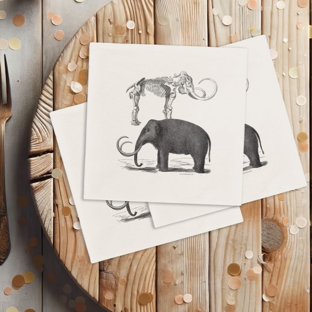 Servilleta De Papel Elefante prehistórico y esqueleto de mamut lúgubre (Subido por el creador)