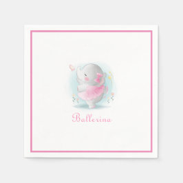 Servilleta De Papel Elefante Rosa Ballerina Guión de Baile Simple Cuid