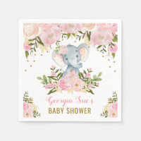 Elefante rosa bonito / Floral acuática femenina
