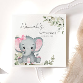 Servilleta De Papel Elefante rosa Chica Baby Shower