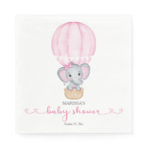 Elefante Rosa Niña Bebé Ducha Papel Napkin