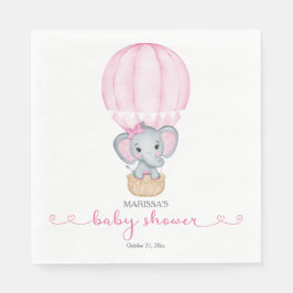 Servilleta De Papel Elefante Rosa Niña Bebé Ducha Papel Napkin