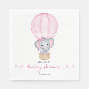 Servilleta De Papel Elefante Rosa Niña Bebé Ducha Papel Napkin