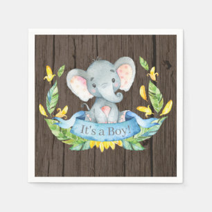 Servilleta De Papel Elefante ruso Baby Shower Blue Napkins