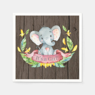 Servilleta De Papel Elefante ruso Chica Baby Shower Pink Napkins