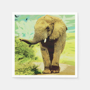 Servilleta De Papel Elefante Safari Africano
