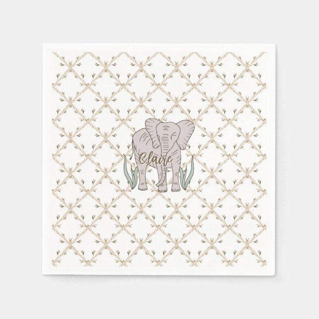 Servilleta De Papel Elefante y bambú (Anverso)