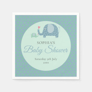 Servilleta De Papel Elefantes con lunares adorables Baby Shower / Spri