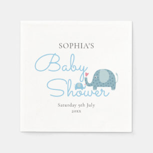 Servilleta De Papel Elefantes de lunares azules Baby Shower / Sprinkle