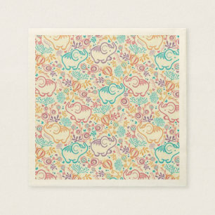 Servilleta De Papel Elefantes Ecru Cocktail Standard Napkins
