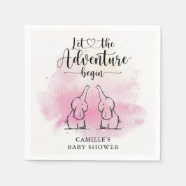 Servilleta De Papel Elefantes gemelos Baby Shower Napkins