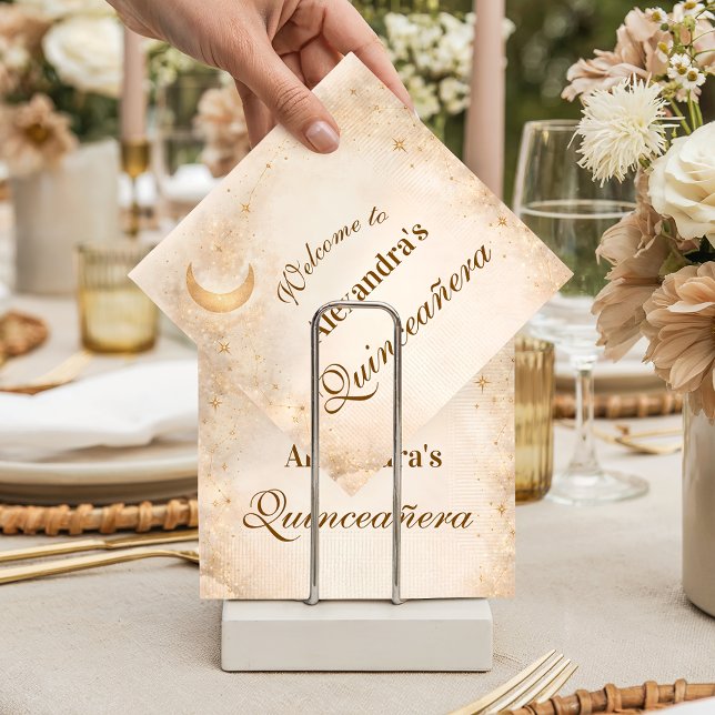 Servilleta De Papel Elegancia a la Luz de la Luna Quinceañera (Subido por el creador)