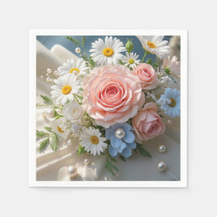 Servilleta De Papel Elegancia atemporal floral se encuentra con romanc