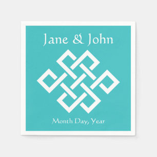 Servilleta De Papel Elegancia china en toallas turquesas