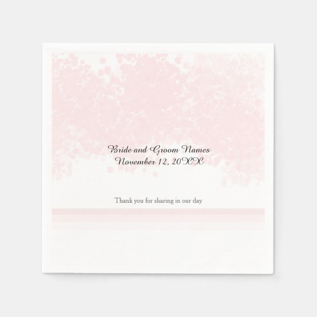 Servilleta De Papel Elegancia de boda con rubor rosa (Anverso)
