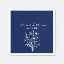 Servilleta De Papel Elegancia de flores silvestres-Boda-servilletas