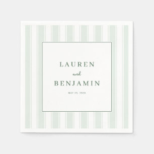 Servilleta De Papel Elegancia de menta rayada serena