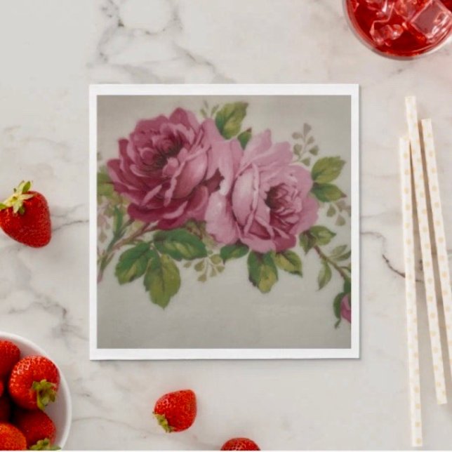 Servilleta de papel Elegancia de Rosa de Repollo V (Napkins - coined or standard napkin sold in quantities of 50. )