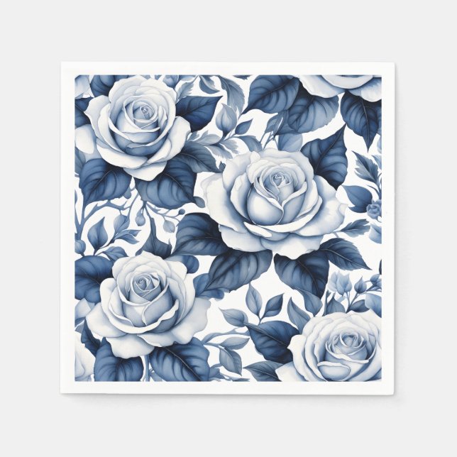 Servilleta De Papel Elegancia en Rosa azul (Anverso)