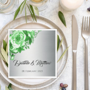Servilleta De Papel Elegancia Esmeralda Bodas de Plata