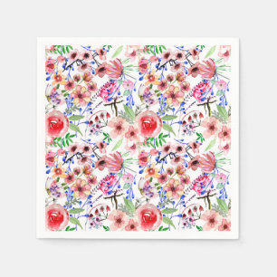 Servilleta De Papel Elegancia floral acuarela