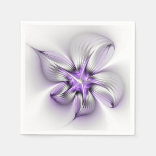 Servilleta De Papel Elegancia floral arte abstracto moderno violeta fr