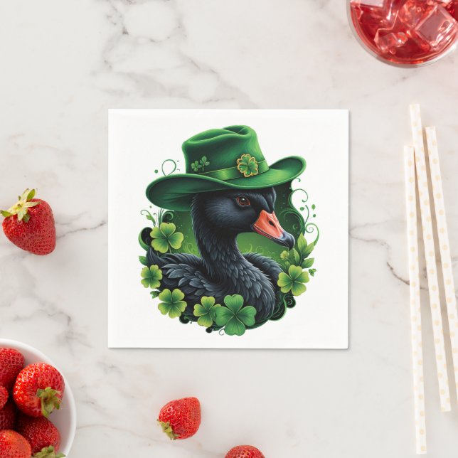 Servilleta De Papel Elegancia irlandesa, el cisne negro de San Patrici (In situ)