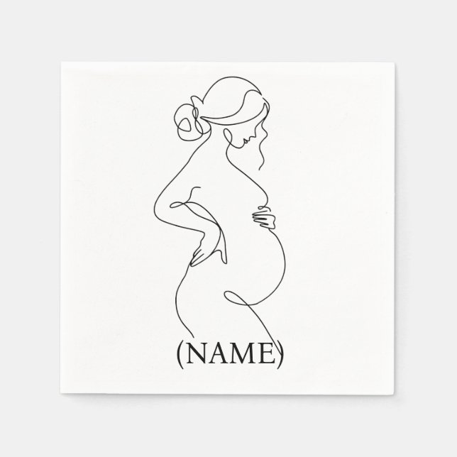 Servilleta De Papel Elegancia materna: mujeres embarazadas en línea de (Anverso)