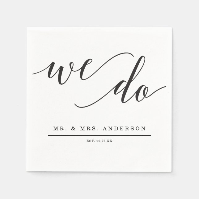 Servilleta De Papel Elegancia mínima Boda Cocktail Napkin (Anverso)