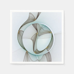 Servilleta De Papel Elegancia moderna abstracta turquesa marrón dorado