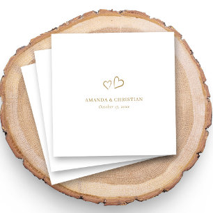 Servilleta De Papel Elegancia moderna: Boda del corazón del oro person