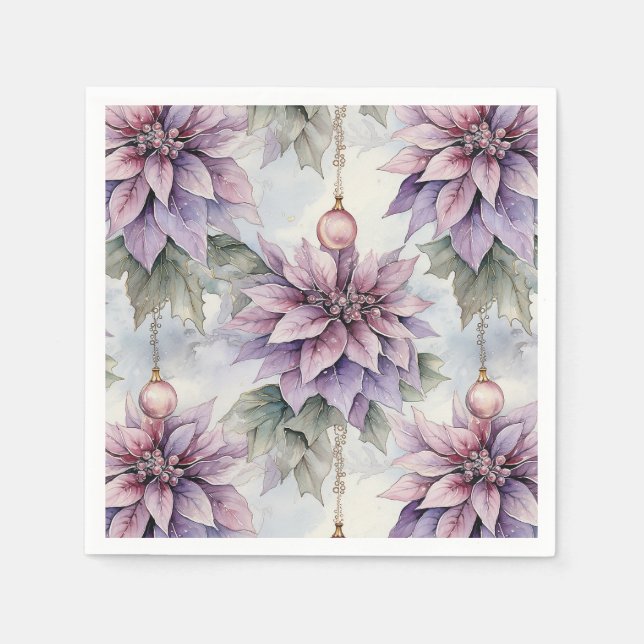 Servilleta De Papel Elegancia morada y dorada (Anverso)