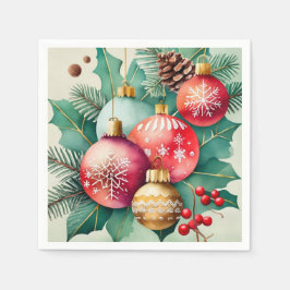 Servilleta De Papel Elegancia navidad en acuarela