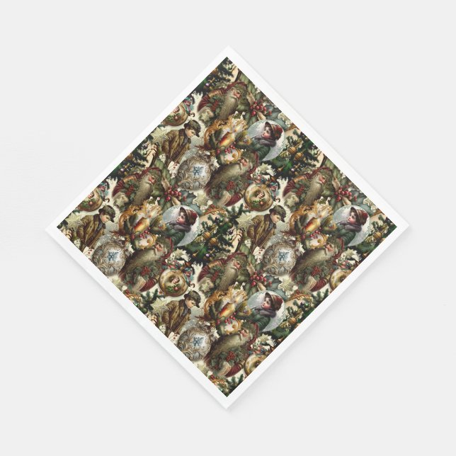 Servilleta De Papel Elegancia Navideña Victoriana  (Esquina)