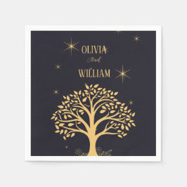 Servilleta De Papel Elegancia nocturna: Boda azul oscuro