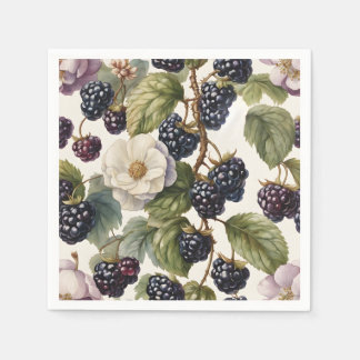 Servilleta De Papel Elegancia Real Crema Blackberry & Flores
