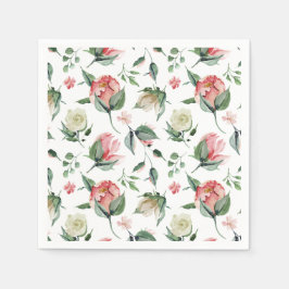 Servilleta De Papel Elegancia rústica ducha de novia rosa Rubor