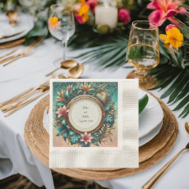 Servilleta De Papel Elegancia Tropical Acuñada Almuerzo