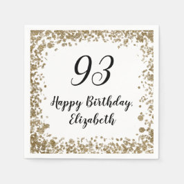 Servilleta De Papel Elegant 93rd Birthday Napkins With Gold Sequins