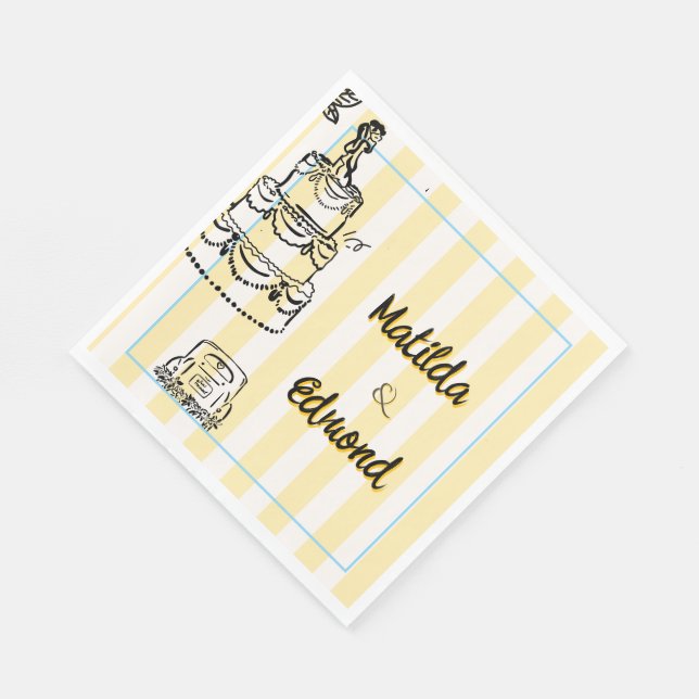 Servilleta De Papel Elegant and Whimsical Pastel Stripes  (Esquina)