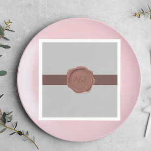 Servilleta De Papel Elegant Band and Seal Monogram