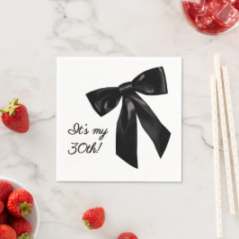 Servilleta De Papel Elegant Black Bow Birthday Party Napkins