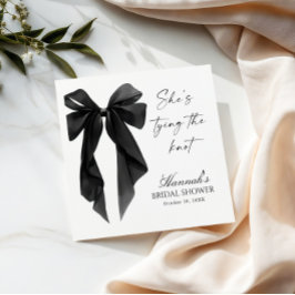 Servilleta De Papel Elegant Black Bow Bridal Shower 
