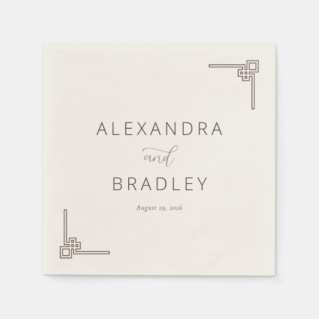 Servilleta De Papel Elegant Black Geometric (Anverso)