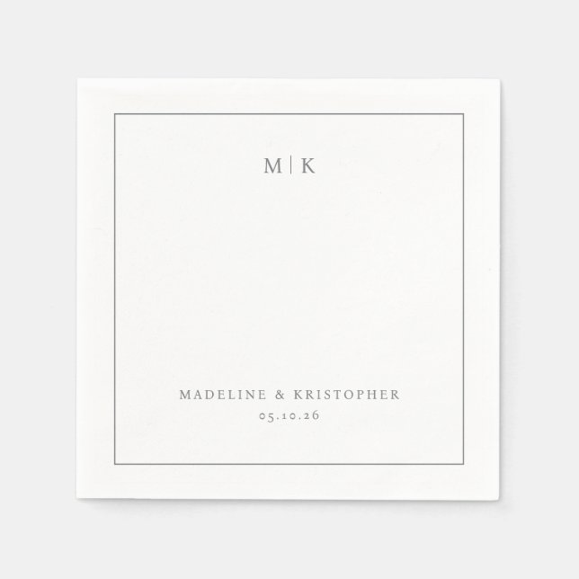 Servilleta De Papel Elegant Black Minimalist Typographic (Anverso)