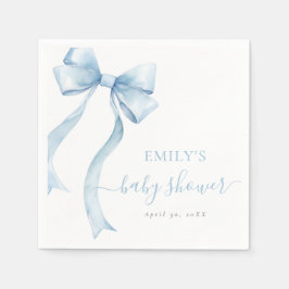 Servilleta De Papel Elegant Blue Coquette Bow Boy Baby Shower
