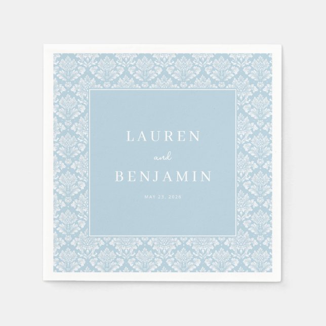 Servilleta De Papel Elegant Blue Damask (Anverso)