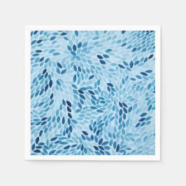 Servilleta De Papel ​Elegant Blue Petals Watercolor Floral Paper