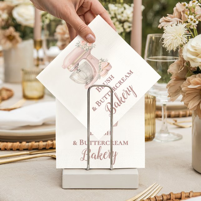 Servilleta De Papel Elegant Blush Patisserie Bakery Business (Subido por el creador)